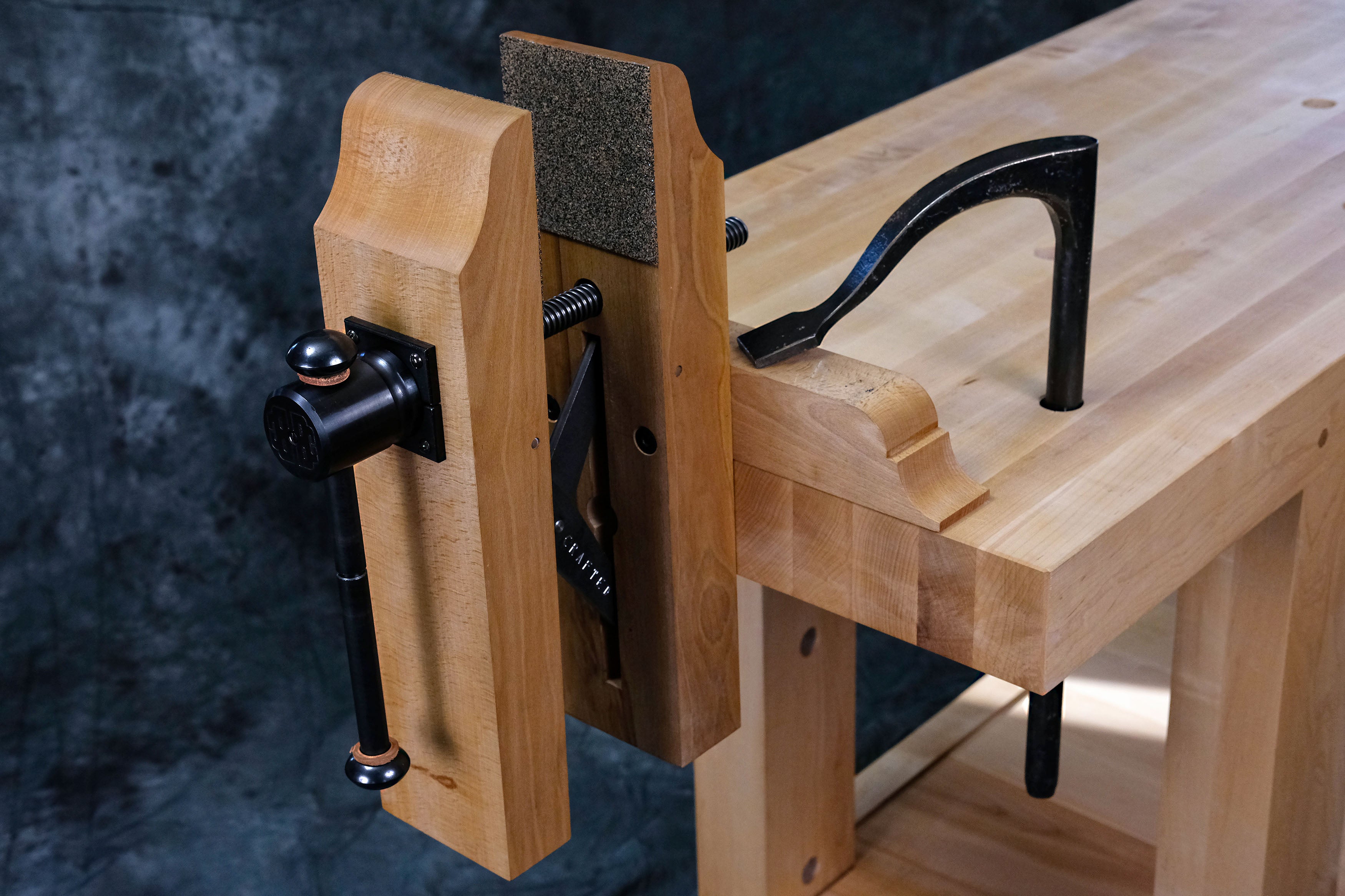 Wooden Workbench with Vise